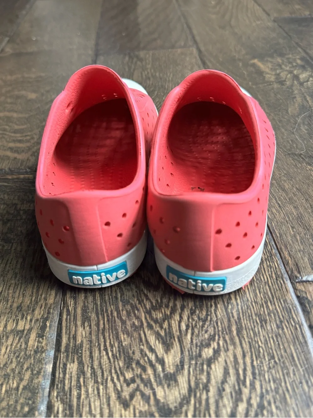 Native Kids Slip-On Water Shoes in Bright Pink with White Toe